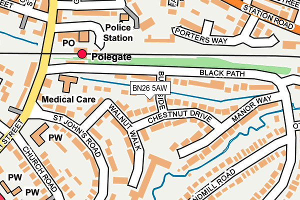 BN26 5AW map - OS OpenMap – Local (Ordnance Survey) BN26 5AW map - OS OpenMap – Local (Ordnance Survey)