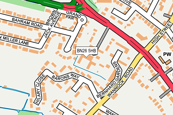 BN26 5HB map - OS OpenMap – Local (Ordnance Survey) BN26 5HB map - OS OpenMap – Local (Ordnance Survey)