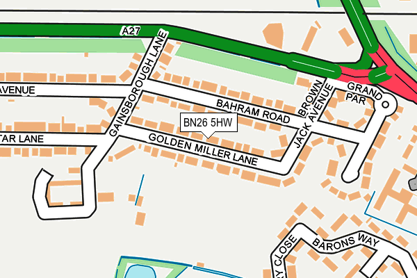 BN26 5HW map - OS OpenMap – Local (Ordnance Survey) BN26 5HW map - OS OpenMap – Local (Ordnance Survey)
