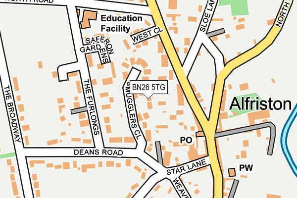 BN26 5TG map - OS OpenMap – Local (Ordnance Survey) BN26 5TG map - OS OpenMap – Local (Ordnance Survey)