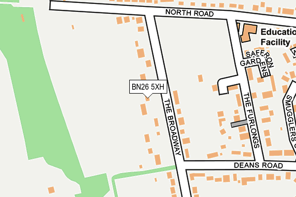 BN26 5XH map - OS OpenMap – Local (Ordnance Survey) BN26 5XH map - OS OpenMap – Local (Ordnance Survey)