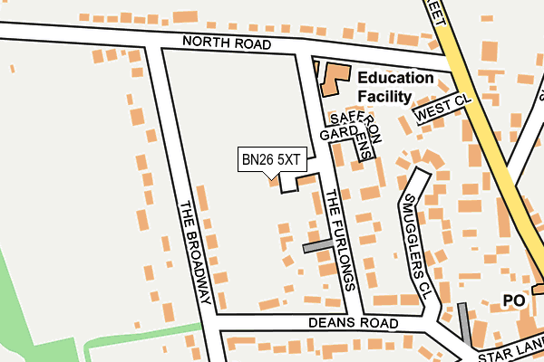 BN26 5XT map - OS OpenMap – Local (Ordnance Survey) BN26 5XT map - OS OpenMap – Local (Ordnance Survey)