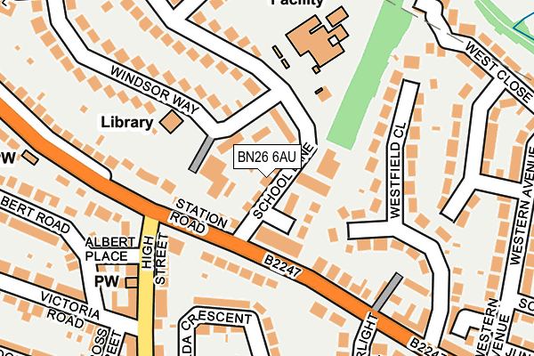 BN26 6AU map - OS OpenMap – Local (Ordnance Survey) BN26 6AU map - OS OpenMap – Local (Ordnance Survey)