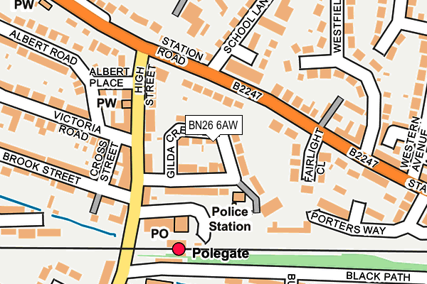 BN26 6AW map - OS OpenMap – Local (Ordnance Survey) BN26 6AW map - OS OpenMap – Local (Ordnance Survey)