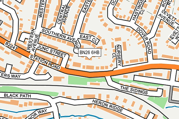 BN26 6HB map - OS OpenMap – Local (Ordnance Survey) BN26 6HB map - OS OpenMap – Local (Ordnance Survey)