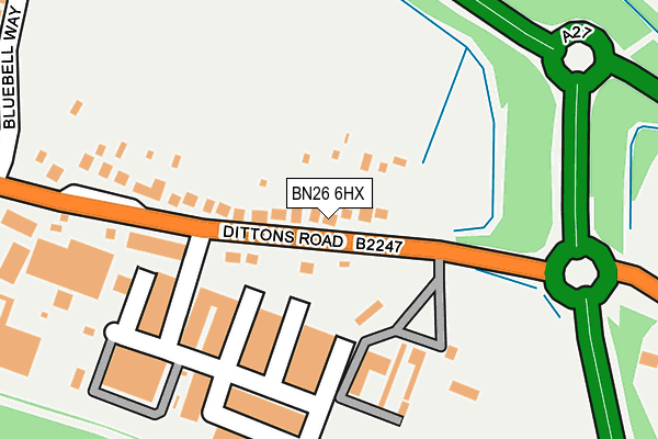 BN26 6HX map - OS OpenMap – Local (Ordnance Survey) BN26 6HX map - OS OpenMap – Local (Ordnance Survey)