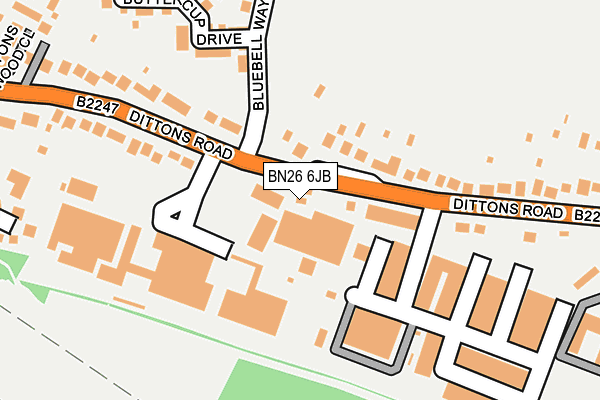 BN26 6JB map - OS OpenMap – Local (Ordnance Survey) BN26 6JB map - OS OpenMap – Local (Ordnance Survey)