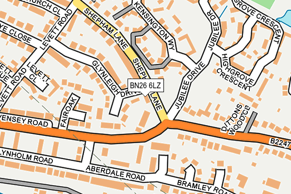 BN26 6LZ map - OS OpenMap – Local (Ordnance Survey) BN26 6LZ map - OS OpenMap – Local (Ordnance Survey)