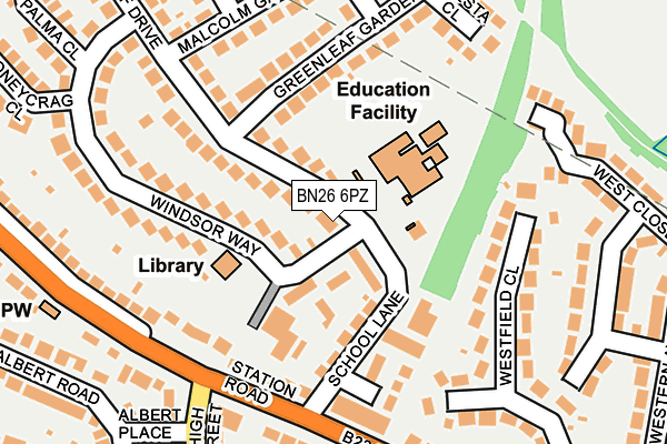 BN26 6PZ map - OS OpenMap – Local (Ordnance Survey) BN26 6PZ map - OS OpenMap – Local (Ordnance Survey)