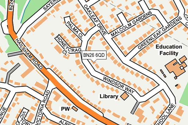 BN26 6QD map - OS OpenMap – Local (Ordnance Survey) BN26 6QD map - OS OpenMap – Local (Ordnance Survey)