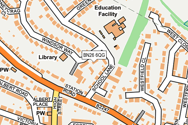 BN26 6QG map - OS OpenMap – Local (Ordnance Survey) BN26 6QG map - OS OpenMap – Local (Ordnance Survey)