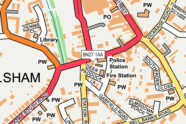 BN27 1AA map - OS OpenMap – Local (Ordnance Survey) BN27 1AA map - OS OpenMap – Local (Ordnance Survey)