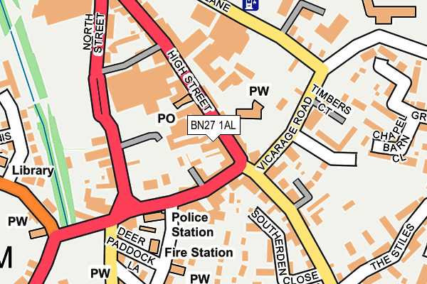 BN27 1AL map - OS OpenMap – Local (Ordnance Survey) BN27 1AL map - OS OpenMap – Local (Ordnance Survey)
