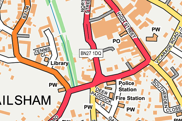BN27 1DQ map - OS OpenMap – Local (Ordnance Survey)