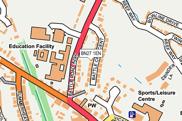 BN27 1EN map - OS OpenMap – Local (Ordnance Survey) BN27 1EN map - OS OpenMap – Local (Ordnance Survey)