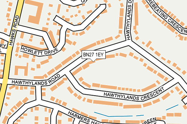 BN27 1EY map - OS OpenMap – Local (Ordnance Survey) BN27 1EY map - OS OpenMap – Local (Ordnance Survey)