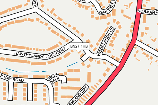 BN27 1HB map - OS OpenMap – Local (Ordnance Survey) BN27 1HB map - OS OpenMap – Local (Ordnance Survey)