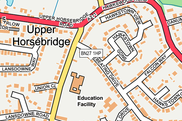 BN27 1HP map - OS OpenMap – Local (Ordnance Survey) BN27 1HP map - OS OpenMap – Local (Ordnance Survey)