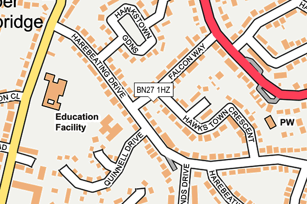 BN27 1HZ map - OS OpenMap – Local (Ordnance Survey) BN27 1HZ map - OS OpenMap – Local (Ordnance Survey)