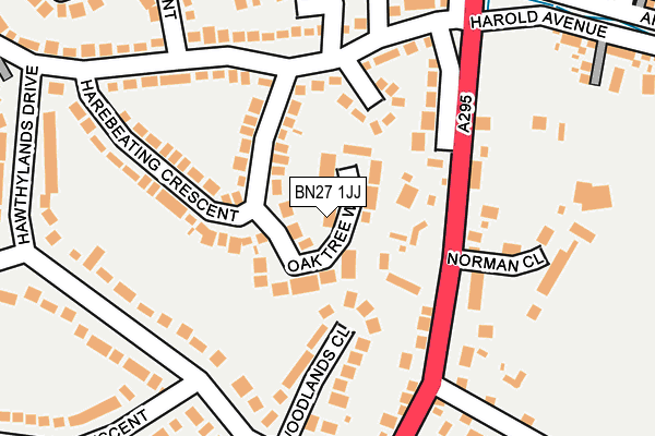 BN27 1JJ map - OS OpenMap – Local (Ordnance Survey) BN27 1JJ map - OS OpenMap – Local (Ordnance Survey)