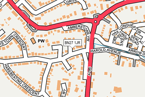 BN27 1JR map - OS OpenMap – Local (Ordnance Survey) BN27 1JR map - OS OpenMap – Local (Ordnance Survey)
