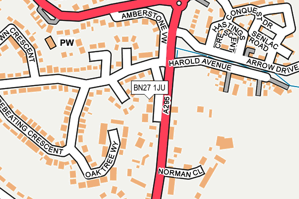 BN27 1JU map - OS OpenMap – Local (Ordnance Survey) BN27 1JU map - OS OpenMap – Local (Ordnance Survey)