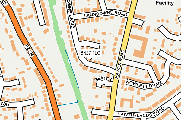 BN27 1LG map - OS OpenMap – Local (Ordnance Survey) BN27 1LG map - OS OpenMap – Local (Ordnance Survey)