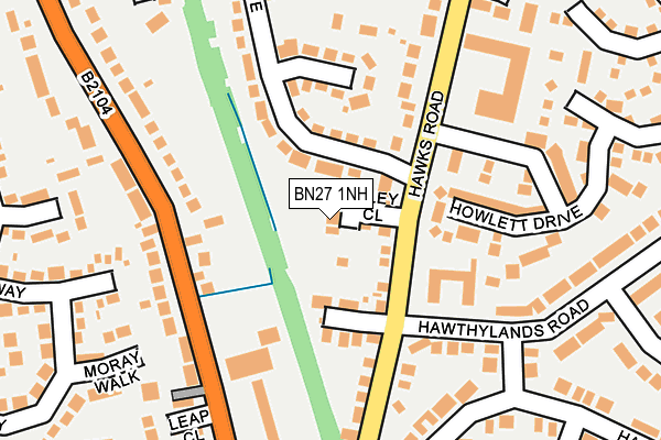 BN27 1NH map - OS OpenMap – Local (Ordnance Survey) BN27 1NH map - OS OpenMap – Local (Ordnance Survey)