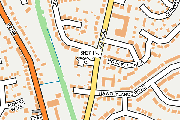 BN27 1NJ map - OS OpenMap – Local (Ordnance Survey) BN27 1NJ map - OS OpenMap – Local (Ordnance Survey)