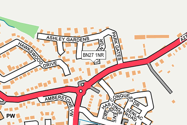 BN27 1NR map - OS OpenMap – Local (Ordnance Survey) BN27 1NR map - OS OpenMap – Local (Ordnance Survey)
