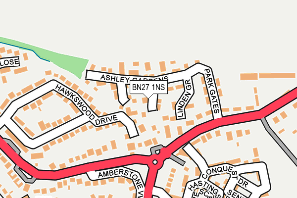 BN27 1NS map - OS OpenMap – Local (Ordnance Survey) BN27 1NS map - OS OpenMap – Local (Ordnance Survey)