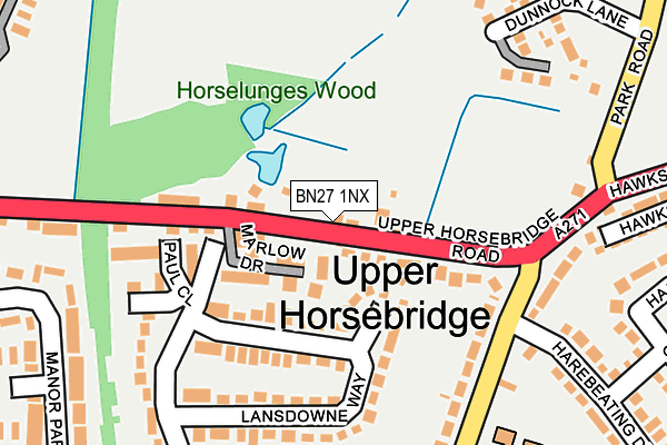 BN27 1NX map - OS OpenMap – Local (Ordnance Survey)