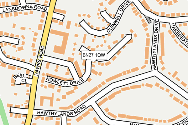 BN27 1QW map - OS OpenMap – Local (Ordnance Survey) BN27 1QW map - OS OpenMap – Local (Ordnance Survey)