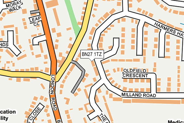 BN27 1TZ map - OS OpenMap – Local (Ordnance Survey) BN27 1TZ map - OS OpenMap – Local (Ordnance Survey)