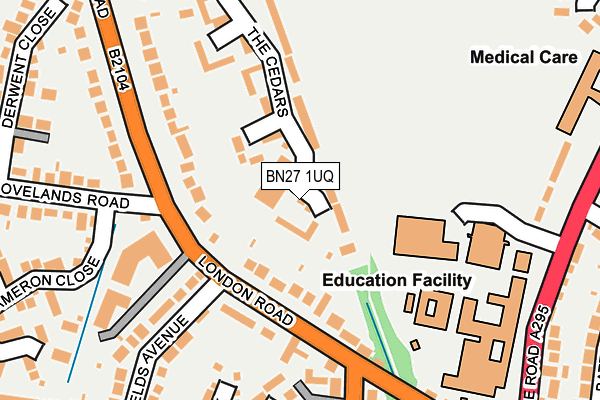 BN27 1UQ map - OS OpenMap – Local (Ordnance Survey)