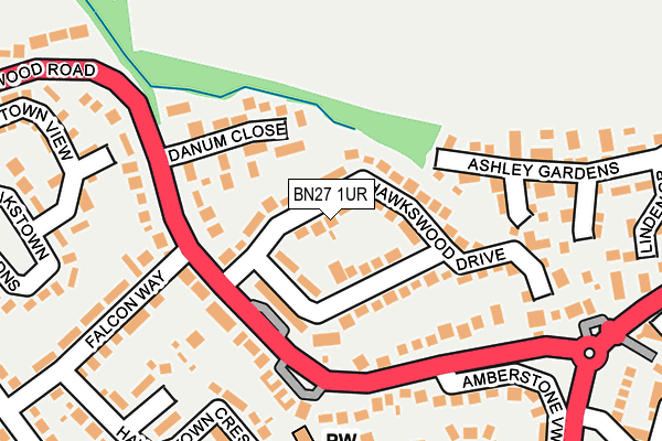 BN27 1UR map - OS OpenMap – Local (Ordnance Survey) BN27 1UR map - OS OpenMap – Local (Ordnance Survey)