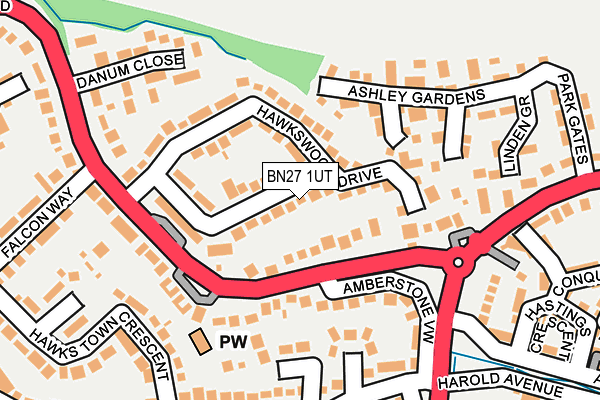 BN27 1UT map - OS OpenMap – Local (Ordnance Survey) BN27 1UT map - OS OpenMap – Local (Ordnance Survey)