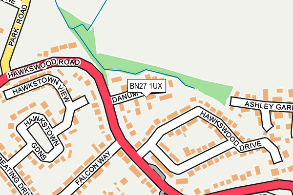 BN27 1UX map - OS OpenMap – Local (Ordnance Survey) BN27 1UX map - OS OpenMap – Local (Ordnance Survey)