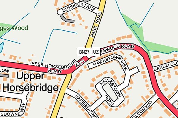 BN27 1UZ map - OS OpenMap – Local (Ordnance Survey) BN27 1UZ map - OS OpenMap – Local (Ordnance Survey)