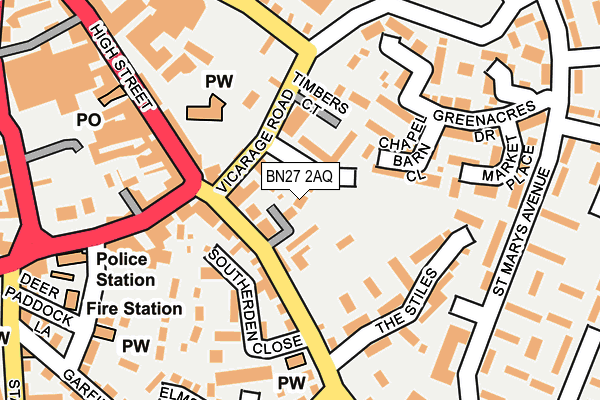 BN27 2AQ map - OS OpenMap – Local (Ordnance Survey) BN27 2AQ map - OS OpenMap – Local (Ordnance Survey)