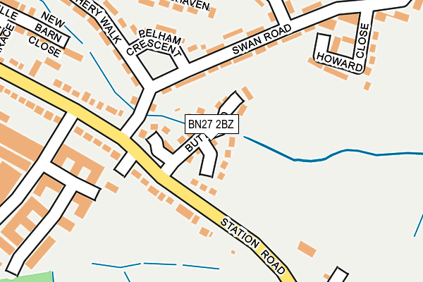 BN27 2BZ map - OS OpenMap – Local (Ordnance Survey) BN27 2BZ map - OS OpenMap – Local (Ordnance Survey)