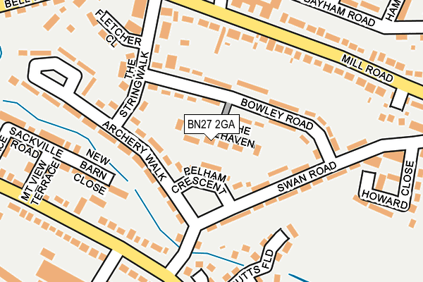 BN27 2GA map - OS OpenMap – Local (Ordnance Survey) BN27 2GA map - OS OpenMap – Local (Ordnance Survey)