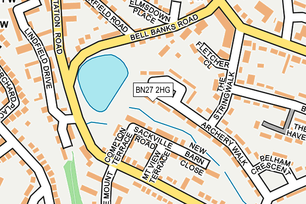 BN27 2HG map - OS OpenMap – Local (Ordnance Survey) BN27 2HG map - OS OpenMap – Local (Ordnance Survey)