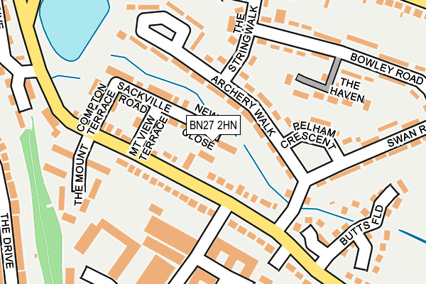BN27 2HN map - OS OpenMap – Local (Ordnance Survey) BN27 2HN map - OS OpenMap – Local (Ordnance Survey)