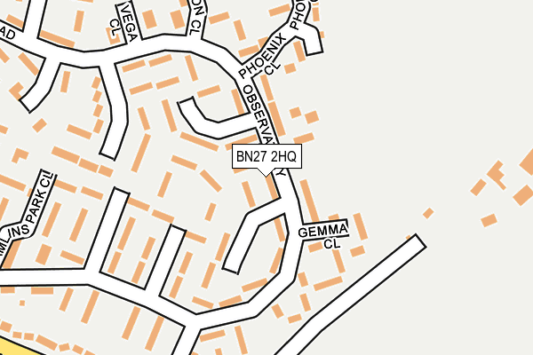 BN27 2HQ map - OS OpenMap – Local (Ordnance Survey) BN27 2HQ map - OS OpenMap – Local (Ordnance Survey)