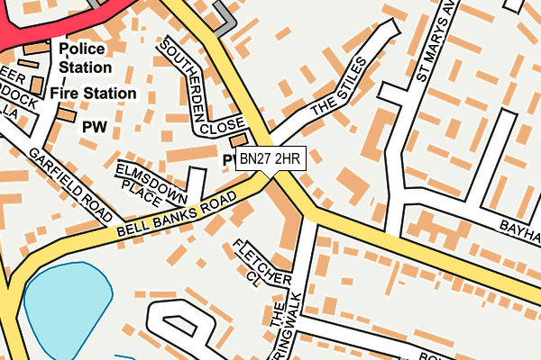 BN27 2HR map - OS OpenMap – Local (Ordnance Survey) BN27 2HR map - OS OpenMap – Local (Ordnance Survey)