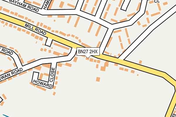 BN27 2HX map - OS OpenMap – Local (Ordnance Survey) BN27 2HX map - OS OpenMap – Local (Ordnance Survey)