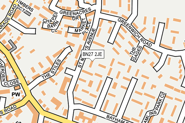 BN27 2JE map - OS OpenMap – Local (Ordnance Survey) BN27 2JE map - OS OpenMap – Local (Ordnance Survey)