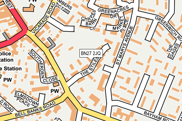 BN27 2JQ map - OS OpenMap – Local (Ordnance Survey) BN27 2JQ map - OS OpenMap – Local (Ordnance Survey)