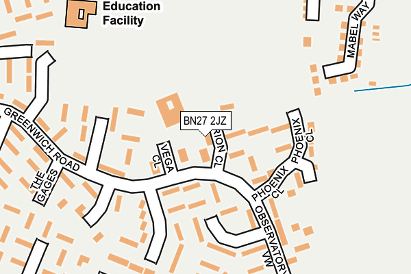 BN27 2JZ map - OS OpenMap – Local (Ordnance Survey) BN27 2JZ map - OS OpenMap – Local (Ordnance Survey)